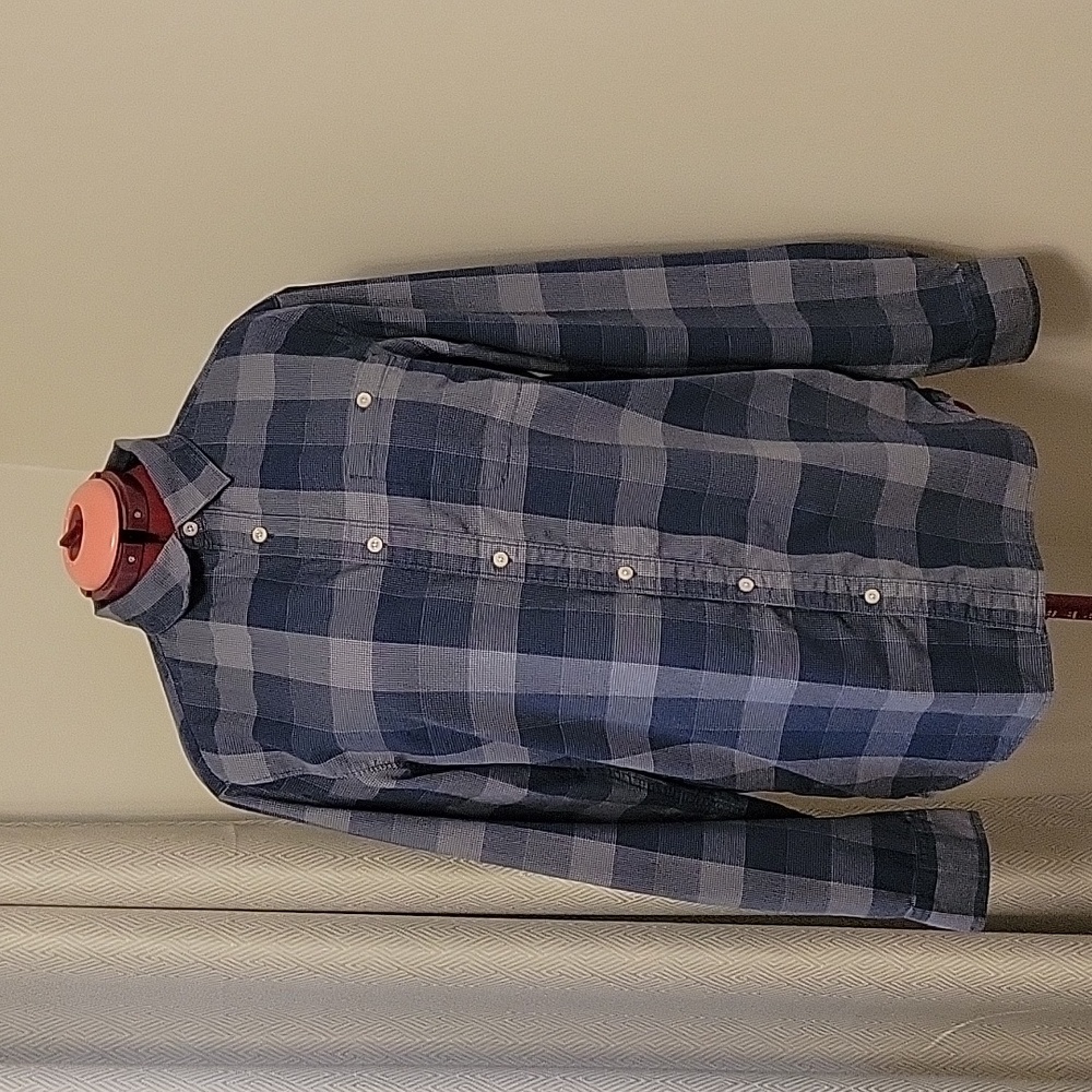 The North Face Blue Plaid Dress Shirt Men's Large